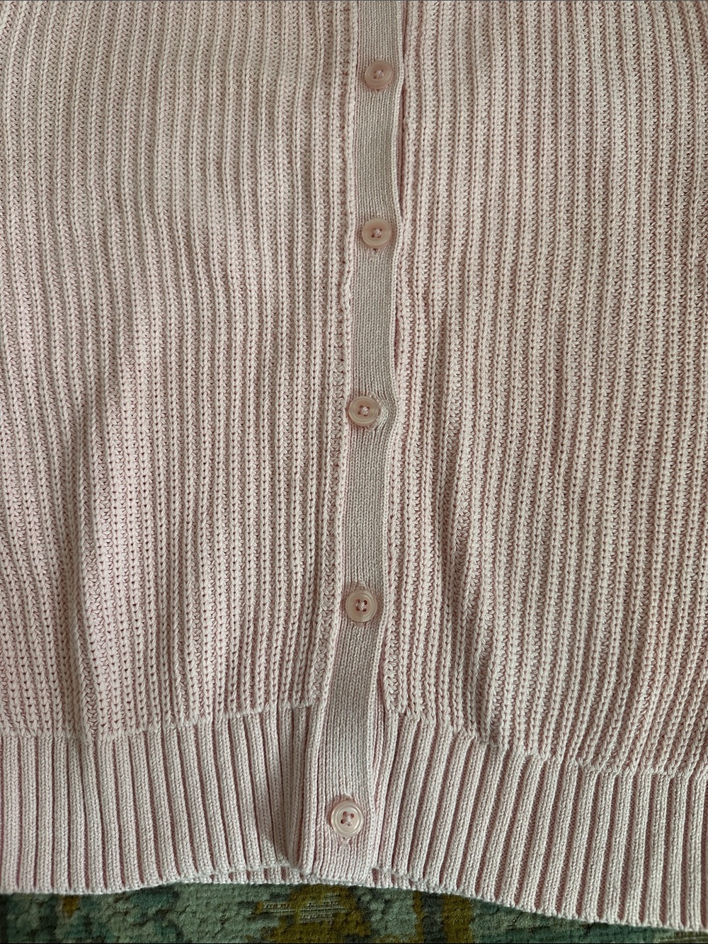 GAP Pink Ruffle-Collar Button Front Cardigan - Picture 3 of 6
